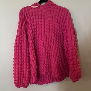 Textured Pink Hoodie